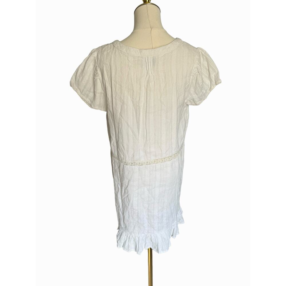 Urban Outfitters Babydoll White Short Dress Coquette Lace Ruffle Bohemian Large - Picture 7 of 15